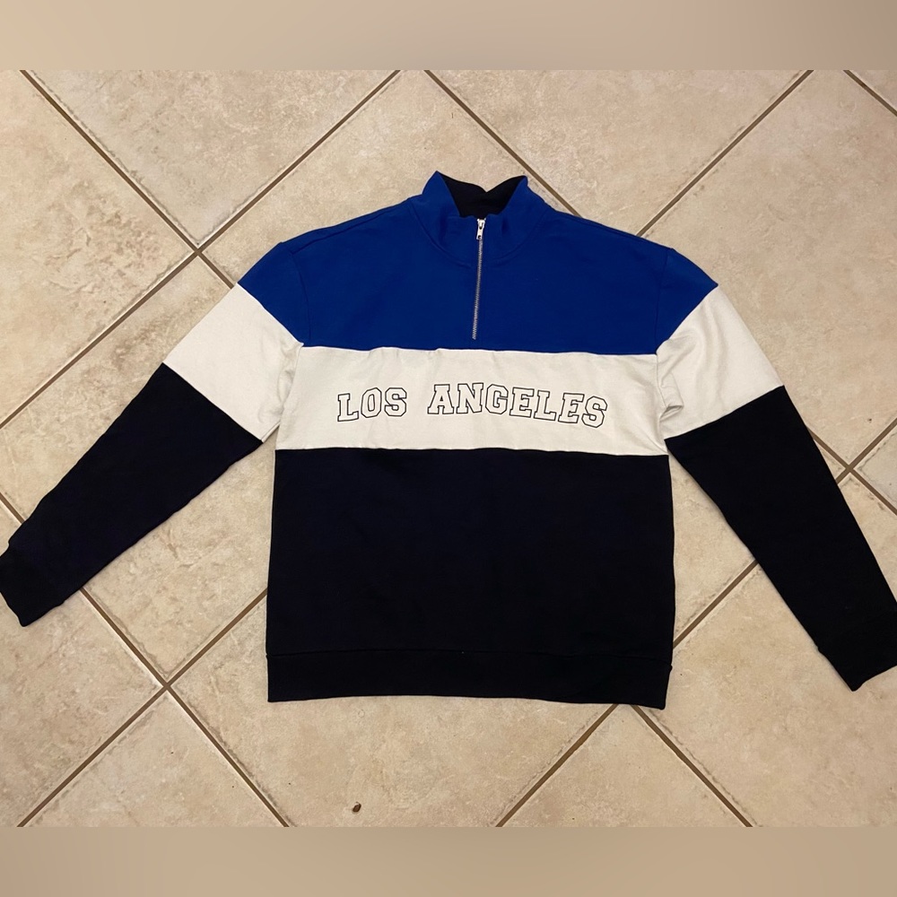 brand new rare mens zip up quarter colorblock los angeles jacket